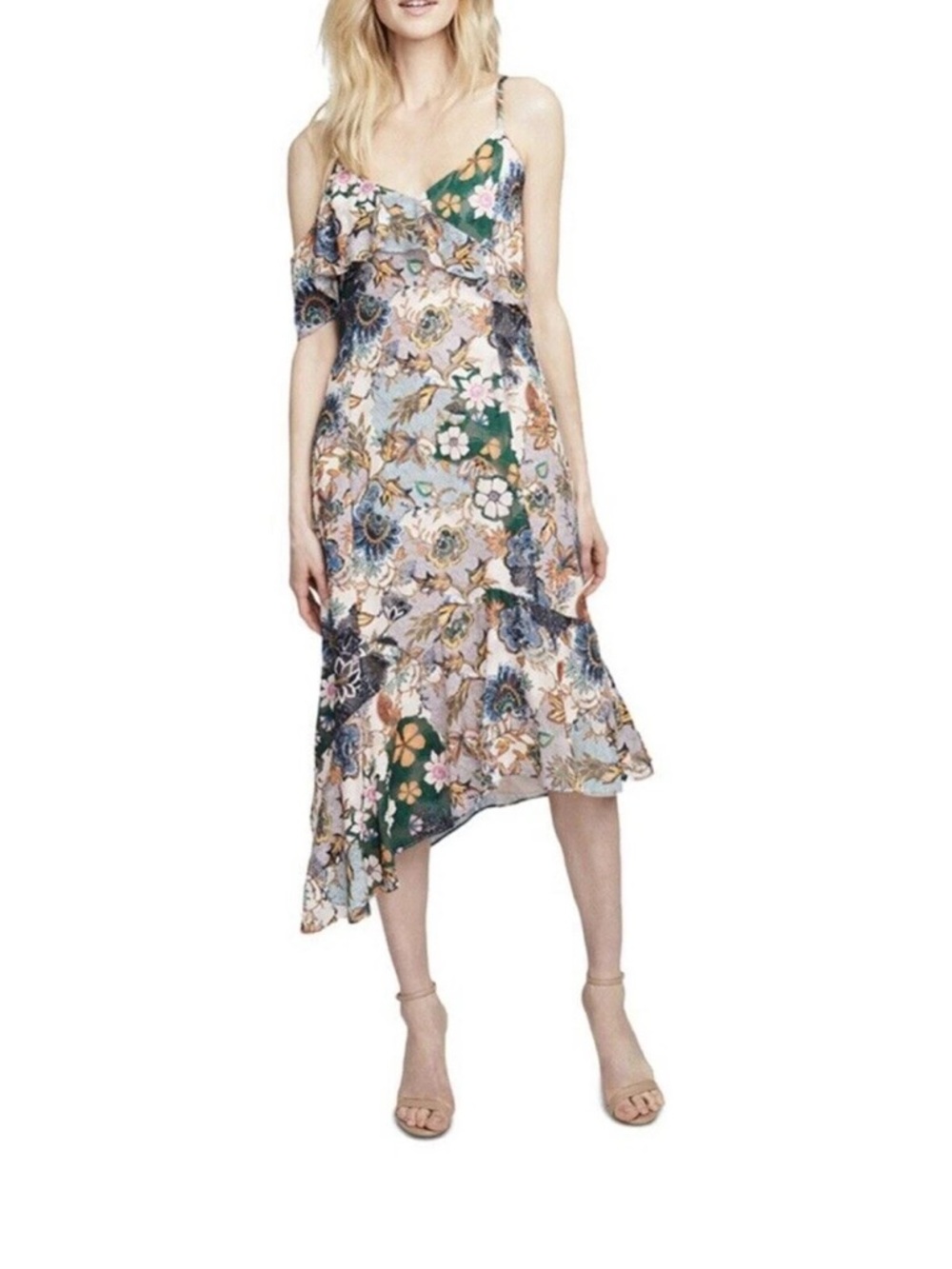 RACHEL Roy Wonderlust Floral Ruffle Romanticore Midi Women Dress size 10 (B115)